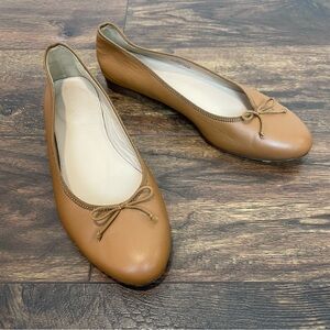 J Crew Kiki Leather Ballet Flats Made in Italy Tan Size 7.5